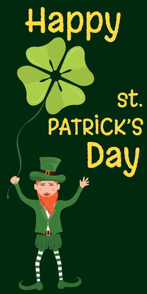 Green and Yellow Happy St. Patrick's Day Sign Template